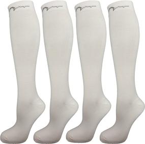 img 4 attached to 🧦 Comfortable & Supportive White Compression Socks - 4 Pairs, Large/X-Large Size, 15-20 mmHg Graduated Compression for Therapeutic Relief, Occupational Use, Travel & Flight - Unisex