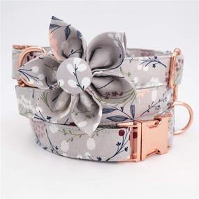 img 3 attached to Stylish Girl Dog Collar & Leash Set with Rose Gold Metal Buckle - Perfect for Pet Dogs and Cats (XS)