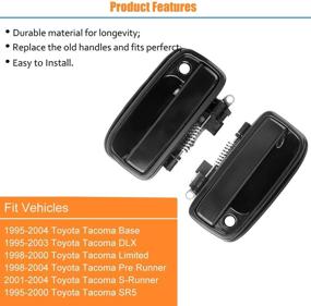 img 2 attached to 🚪 NPAUTO Exterior Front Door Handle Replacement for Toyota Tacoma - Fits 1995-2004 Models - Driver Left & Passenger Right Side - Black