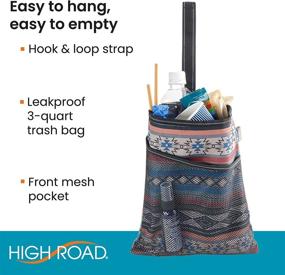 img 1 attached to Удобная и герметичная автомобильная мусорная сумка Southwest с карманом для хранения - High Road