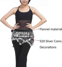 img 1 attached to 💃 Saymequeen Belly Dance Waist Chain Hip Scarf Skirt Belt with 320 Coins