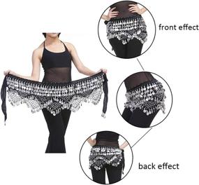 img 3 attached to 💃 Saymequeen Belly Dance Waist Chain Hip Scarf Skirt Belt with 320 Coins