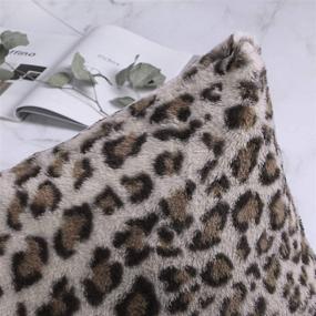 img 1 attached to Phantoscope Set of 2 Decorative Leopard Series Plush Fur Throw Pillow Case Cushion Cover Coffee 18x18 inches 45x45 cm - Enhanced SEO