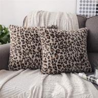 phantoscope set of 2 decorative leopard series plush fur throw pillow case cushion cover coffee 18x18 inches 45x45 cm - enhanced seo логотип