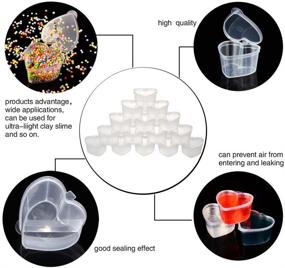 img 3 attached to 🧪 SWZY Slime Containers: 24 Pack Heart-shaped Clear Plastic Storage with Lids for 20g / 45ml Slime Clay Foam Ball + 3 PCS Slime Tools