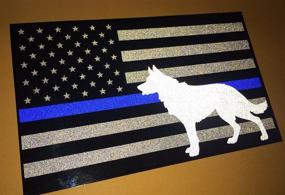 img 1 attached to 🐾 High Visibility 5x3 Inch Reflective Decal - K9 Tactical Police Law Enforcement Thin Blue Line United States Sticker