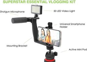 img 3 attached to 🎥 Набор для влогинга DigiPower Superstar Essential GoViral: Микрофон, 50 светодиодов, держатель, штатив, беспроводной пульт - идеально подходит для видео на YouTube, Instagram и Tiktok!