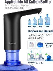 img 3 attached to 💧 Convenient 5 Gallon Water Pump: Automatic USB Charging for Home, Office, and Outdoor – Black