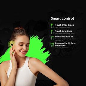 img 1 attached to 🎧 Беспроводные наушники Realfit Gopods E5 с Bluetooth 5.0, защитой от воды IPX4, ультралегкие 4,1 г, поддержка AAC и DBB, низкая задержка 119 мс, время воспроизведения 20 ч для Android и Apple