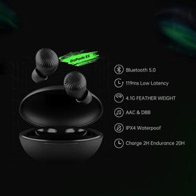 img 3 attached to 🎧 Беспроводные наушники Realfit Gopods E5 с Bluetooth 5.0, защитой от воды IPX4, ультралегкие 4,1 г, поддержка AAC и DBB, низкая задержка 119 мс, время воспроизведения 20 ч для Android и Apple