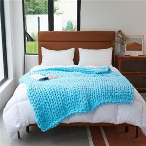 img 3 attached to Blanket Knitted Weighted Blanket Boho Decor（48