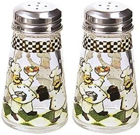 img 3 attached to Multicolor Chefs Hand-Painted Salt and Pepper Shaker Set by Grant Howard, Tapered Design