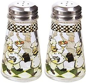 img 4 attached to Multicolor Chefs Hand-Painted Salt and Pepper Shaker Set by Grant Howard, Tapered Design