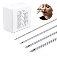 💉 50pcs mixed stainless steel sterile disposable piercing needles - 12g 14g 16g 18g 20g - perfect for ear, nose, navel, nipple, lip piercing logo