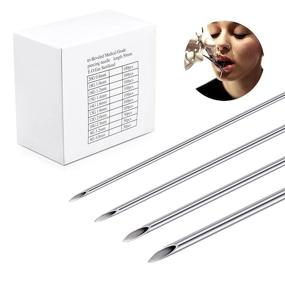 img 4 attached to 💉 50PCS Mixed Stainless Steel Sterile Disposable Piercing Needles - 12G 14G 16G 18G 20G - Perfect for Ear, Nose, Navel, Nipple, Lip Piercing