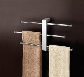 img 1 attached to Gedy Bridge Chrome Wall Mounted Towel Rack with Sliding Rails, 16 inches