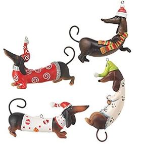 img 1 attached to 🐶 RAZ Imports - Dachshund Ornaments: Adorable Set of 4 Collectibles for Dog Lovers