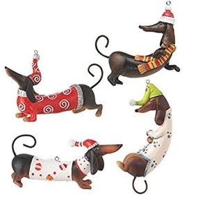 img 3 attached to 🐶 RAZ Imports - Dachshund Ornaments: Adorable Set of 4 Collectibles for Dog Lovers