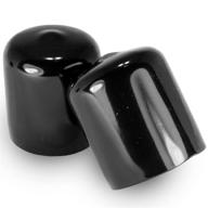 🔴 prescott plastics 8 pack: 1 inch round black vinyl end cap, flexible pipe post rubber cover - enhanced seo logo