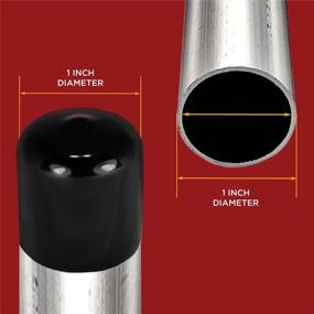 img 2 attached to 🔴 Prescott Plastics 8 Pack: 1 Inch Round Black Vinyl End Cap, Flexible Pipe Post Rubber Cover - Enhanced SEO