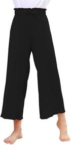 img 4 attached to V GRIN Lounge Girls' Wide Leg Tie Waist Stretchy Pants & Capris for Enhanced SEO