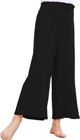 img 3 attached to V GRIN Lounge Girls' Wide Leg Tie Waist Stretchy Pants & Capris for Enhanced SEO