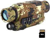 🔦 boblov 5x32 night vision monocular with camera & camcorder, digital infrared night scope for hunting, 150-200 yards full dark, camouflage with extra filter for day, includes 16g card (yellow) logo