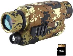 img 4 attached to 🔦 BOBLOV 5x32 Night Vision Monocular with Camera & Camcorder, Digital Infrared Night Scope for Hunting, 150-200 Yards Full Dark, Camouflage with Extra Filter for Day, Includes 16G Card (Yellow)