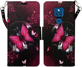 img 4 attached to 🦋 ZASE Moto G Play 2021 Wallet Phone Case: Cute Hot Pink Butterfly Design, Flip Folio Cover with Kickstand, ID Holder, Card Slot, and Wrist Strap - Perfect for Motorola G Play 2021 6.5-inch!