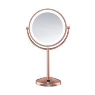 💄 conair reflections double-sided led lighted vanity makeup mirror: rose gold finish, 1x/10x magnification, perfect for flawless makeup application logo