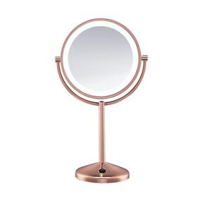 img 4 attached to 💄 Conair Reflections Double-Sided LED Lighted Vanity Makeup Mirror: Rose Gold Finish, 1x/10x Magnification, Perfect for Flawless Makeup Application