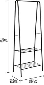 img 2 attached to 👕 JEROAL Clothing Garment Rack: Efficient Entryway Storage Shelf with 2-Tier Metal Shelving, Black