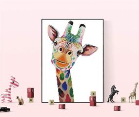 img 3 attached to 🦒 Colorful Cartoon Giraffe Cross Stitch Kit: eGoodn Stamped 11ct Fabric, Frameless Needlework