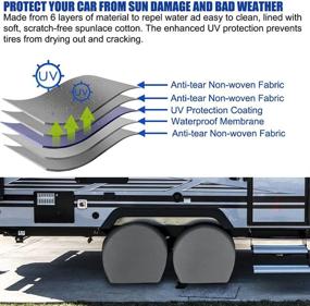 img 2 attached to Set of 4 RV Tire Covers - Universal Fit for Trucks, SUVs, Trailers, Campers - Ideal for Tire Diameters 26-29 Inches