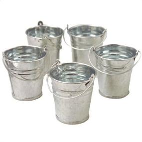 img 1 attached to Small Metal Buckets, 24 Count, 2 Packs of 12 - Compact and Convenient Storage Solution