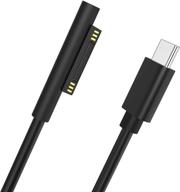 💻 miuolv surface connect to usb-c charging cable - compatible with surface devices, black male - works with 45w 15v 3a usbc charger logo