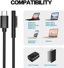 img 3 attached to 💻 MIUOLV Surface Connect to USB-C Charging Cable - Compatible with Surface Devices, Black Male - Works with 45W 15V 3A USBC Charger
