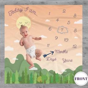 img 3 attached to 👶 Capture Precious Moments: Double Sided Monthly Baby Milestone Blanket with Baby Photo Props