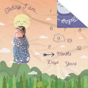 img 4 attached to 👶 Capture Precious Moments: Double Sided Monthly Baby Milestone Blanket with Baby Photo Props