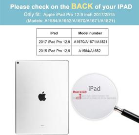 img 3 attached to 📱 Профессиональный чехол ProCase для iPad Pro 12.9 2017/2015 - Премиальный стенд-кавер с держателем для Apple Pencil (Черный)