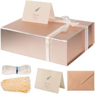 🎁 набор подарочных коробок lifelum 2 шт. розовое золото, большие коробки с магнитной крышкой - коробка для предложения подруге стать свидетельницей и устойчивая коробка для хранения подарков с крышками, в комплекте карточка, лента и нарубленная бумажная упаковка - 11 х 8 х 4 логотип