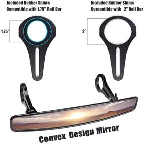 img 3 attached to 🔍 Hassle-free RZR Rear View Mirror with Secure Rubber Clamps - Compatible with Polaris RZR 800, 900, 1000 Turbo PRO XP, Pioneer 1000, Arctic Cat Wildcat Maverick X3 - Xislet 15&#34; Ultra Clear