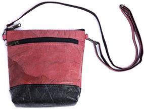 img 1 attached to Handmade Adjustable Leaf Leather Womens Crossbody Shoulder Bag - Purse