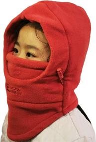 img 1 attached to Winter Windproof Ski Hat for Kids: Leories Thick Warm Face Cover Cap with Adjustable Fit