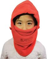 winter windproof ski hat for kids: leories thick warm face cover cap with adjustable fit logo