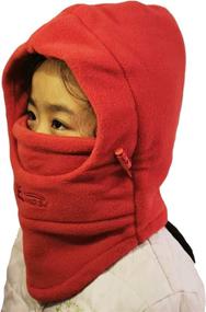 img 2 attached to Winter Windproof Ski Hat for Kids: Leories Thick Warm Face Cover Cap with Adjustable Fit