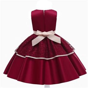 img 3 attached to Elegant Pageant Birthday Wedding Burgundy Girls' Clothing and Dresses