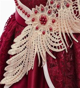 img 1 attached to Elegant Pageant Birthday Wedding Burgundy Girls' Clothing and Dresses