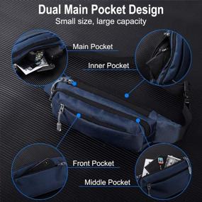 img 1 attached to 🎒 Versatile Triple Pocket Waist Bag: Water-Resistant Fanny Pack for Men and Women - Ideal for Running, Hiking, Travel, and Workouts