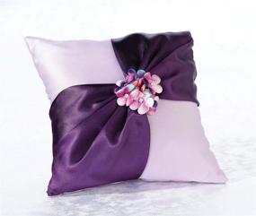 img 1 attached to 💍 Lillian Rose Purple Wedding Ring Pillow with Flower Detail, 8' (RP760)